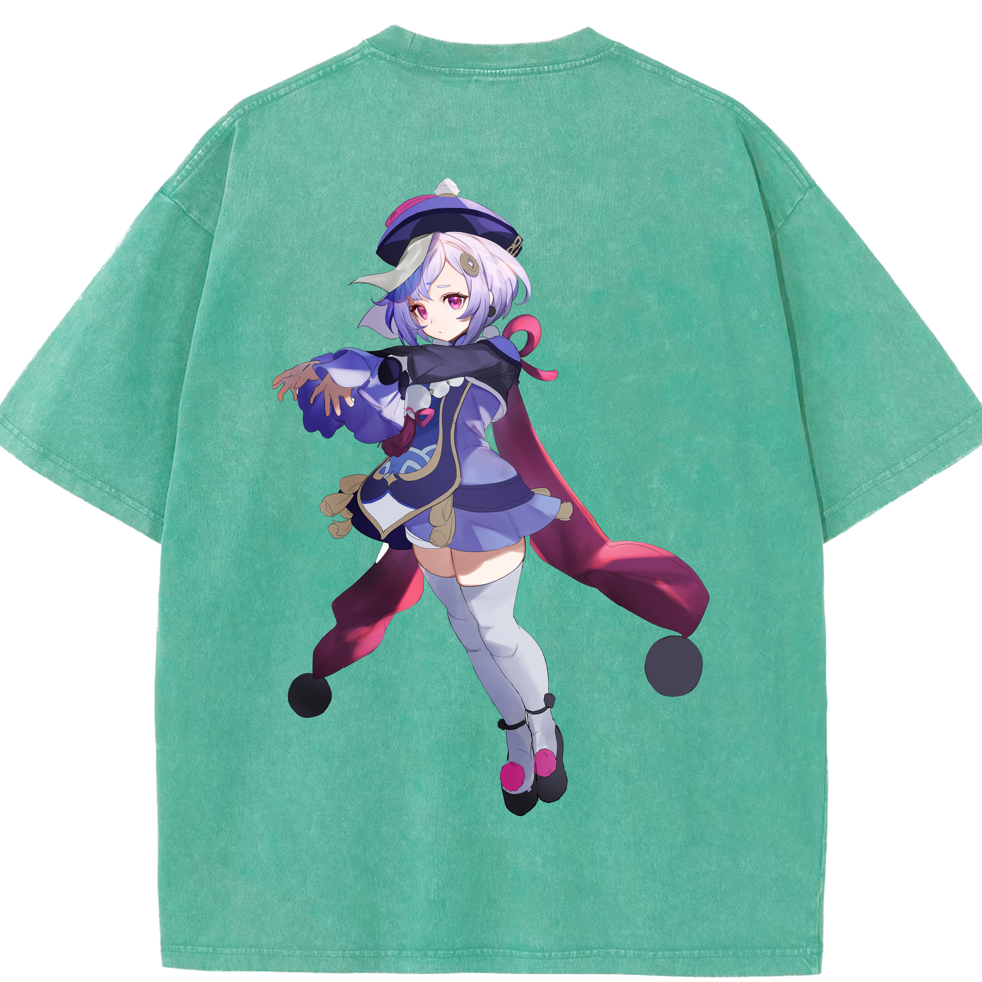 げんし神 七七 なな  genshin Nana 綿100% ヴィンテージ風 半袖Tシャツ（背面プリント）